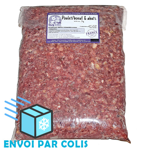 Poulet fermier, boeuf, abats 2kg