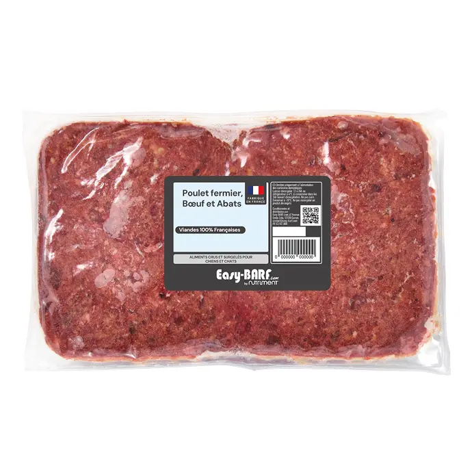 Poulet fermier, boeuf, abats 2kg